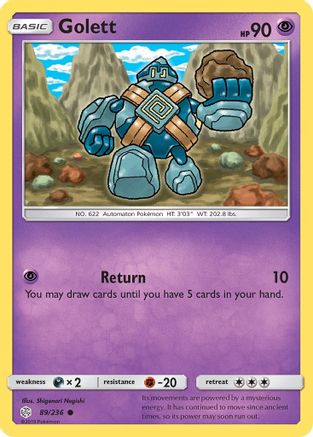 Golett 089/236 - SM Cosmic Eclipse Reverse Holofoil