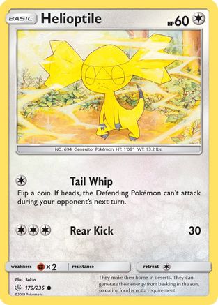 Helioptile 179/236 - SM Cosmic Eclipse Reverse Holofoil