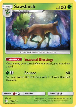 Sawsbuck 016/236 - SM Cosmic Eclipse Reverse Holofoil
