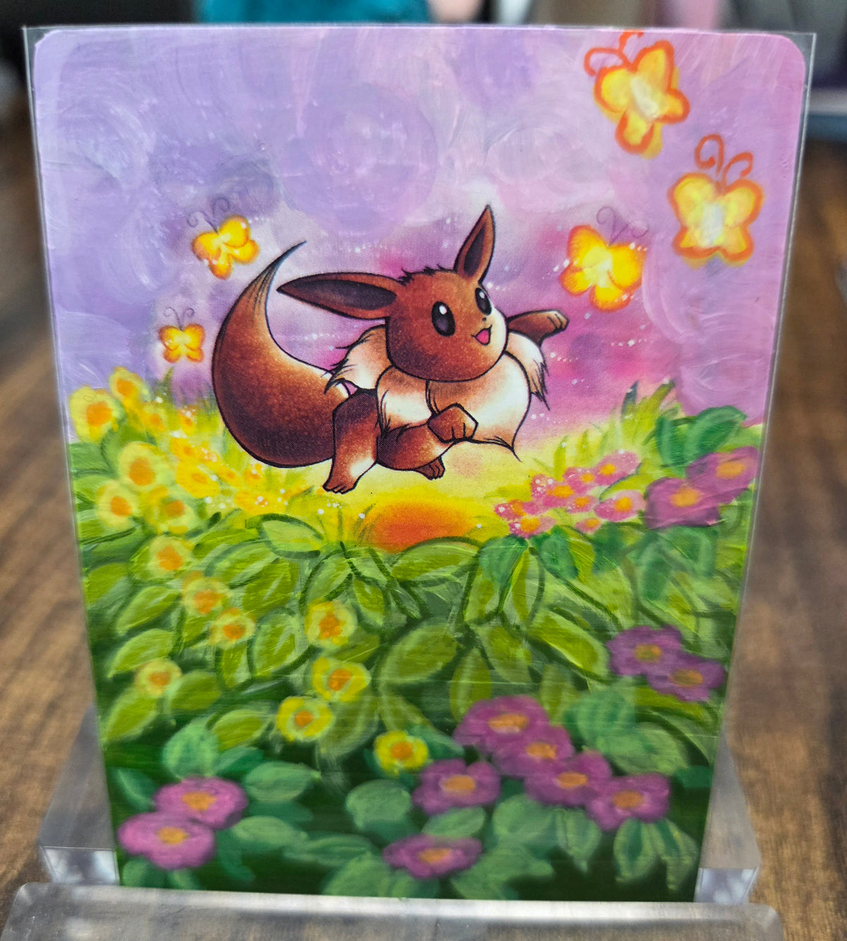Custom Painted Eevee Pokemon Card