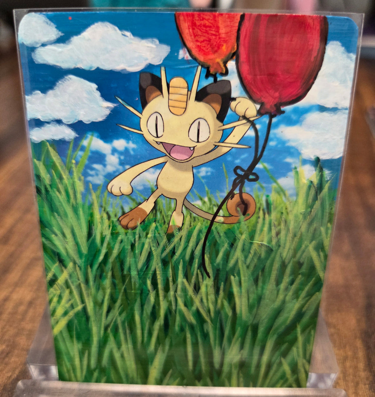 Custom Painted Meowth Pokemon Card