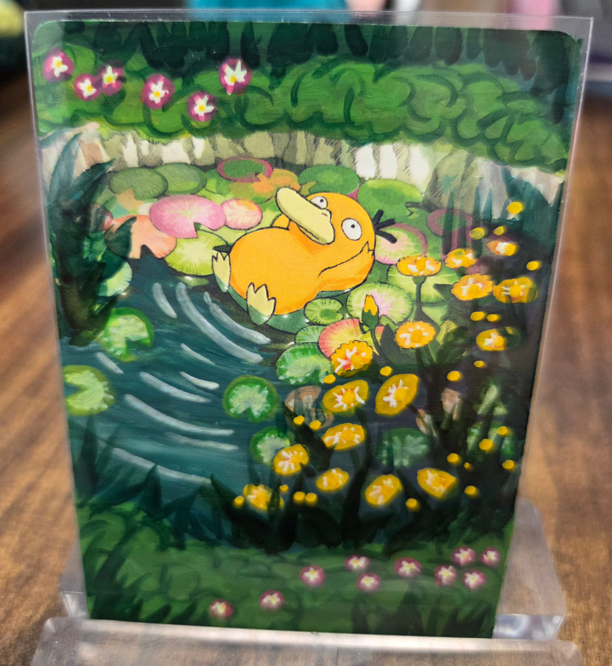 Custom Painted Psyduck Pokemon Card