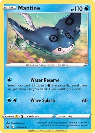 Mantine 052/202 - SWSH01 Sword & Shield Base Set Reverse Holofoil