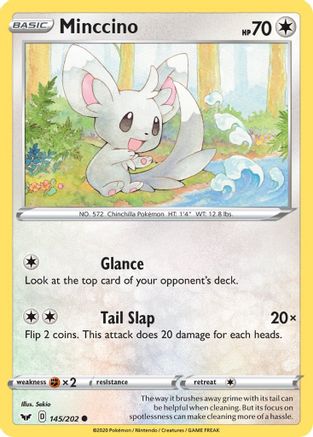 Minccino 145/202 - SWSH01 Sword & Shield Base Set Reverse Holofoil