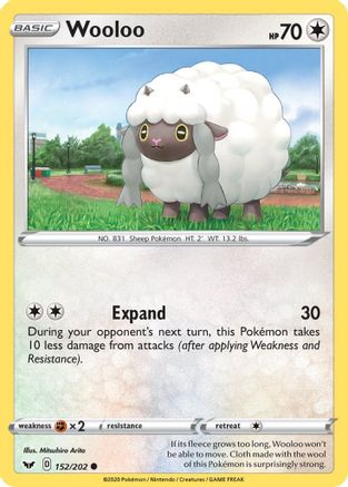 Wooloo 152/202 - SWSH01 Sword & Shield Base Set Reverse Holofoil