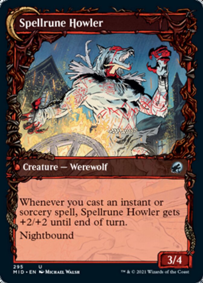 Spellrune Painter // Spellrune Howler (MID-295) - Innistrad: Midnight Hunt: (Showcase, Double Faced Transform) Foil