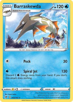 Barraskewda 053/192 - SWSH02 Rebel Clash Reverse Holofoil