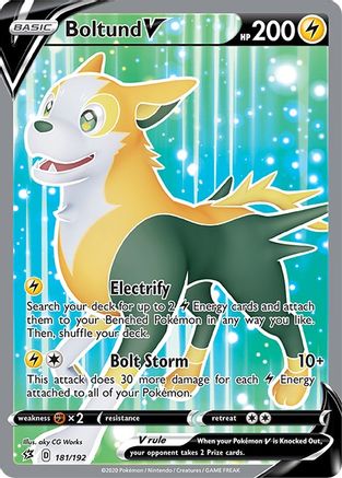 Boltund V (Full Art) 181/192 - SWSH02 Rebel Clash Holofoil