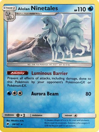 Alolan Ninetales (Water Web Holo) 028/147 - Miscellaneous Cards & Products Holofoil