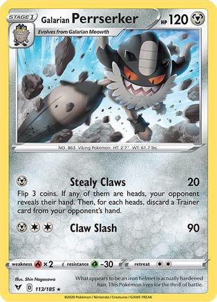 Galarian Perrserker 113/185 - SWSH04 Vivid Voltage