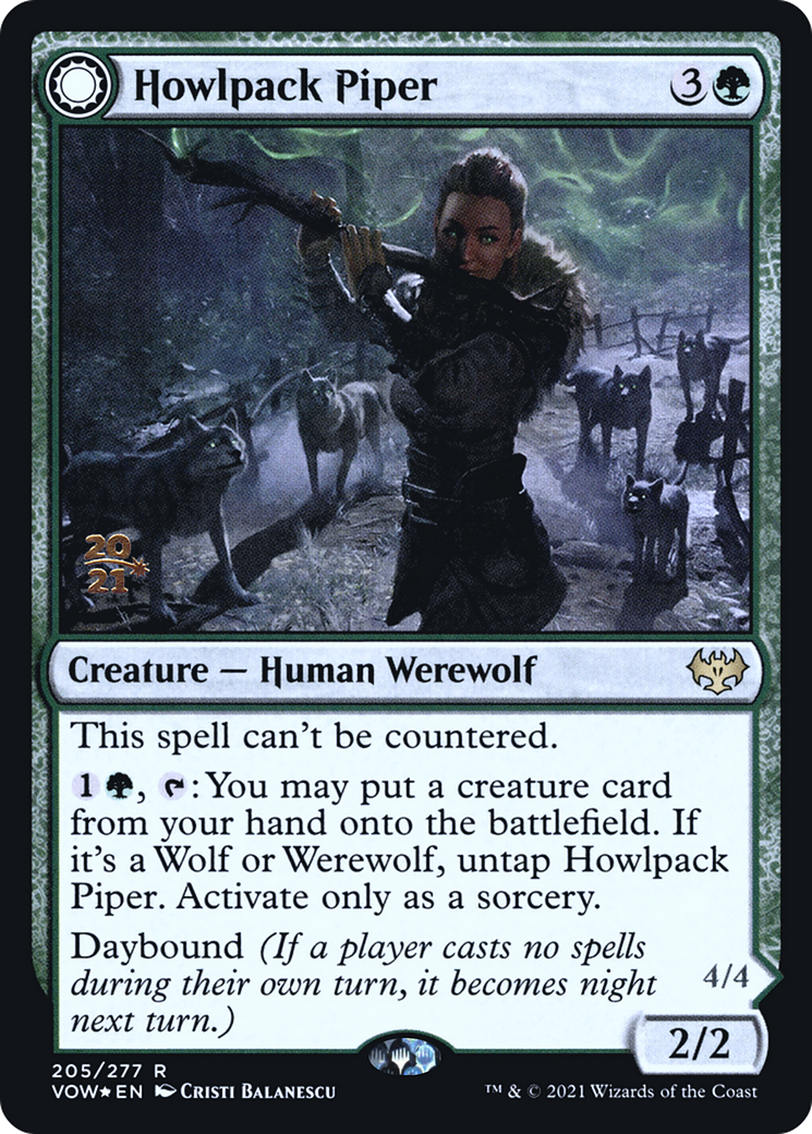 Howlpack Piper // Wildsong Howler (PRE-205) - Innistrad: Crimson Vow Promos: (Double Faced Transform) Foil