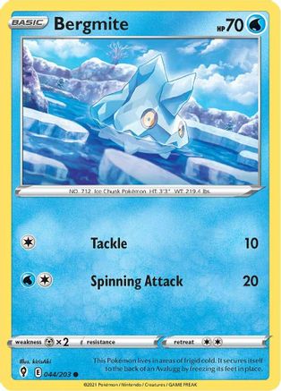 Bergmite 044/203 - SWSH07 Evolving Skies Reverse Holofoil