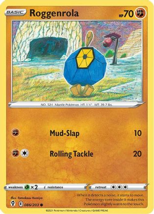 Roggenrola 086/203 - SWSH07 Evolving Skies Reverse Holofoil