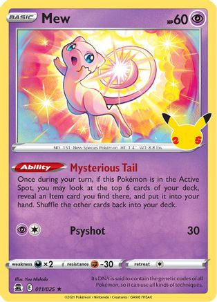 Mew 011/025 - Celebrations Holofoil