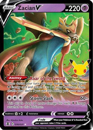 Zacian V 016/025 - Celebrations Holofoil