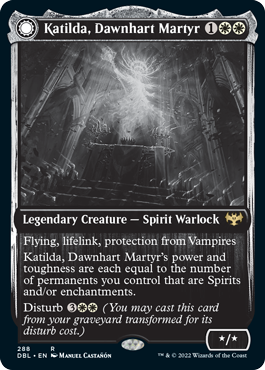 Katilda, Dawnhart Martyr // Katilda's Rising Dawn (DBL-288) - Innistrad: Double Feature: (Double Faced Transform) Foil