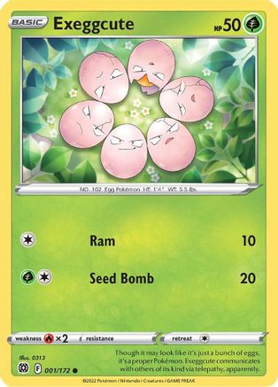 Exeggcute 001/172 - SWSH09 Brilliant Stars Reverse Holofoil
