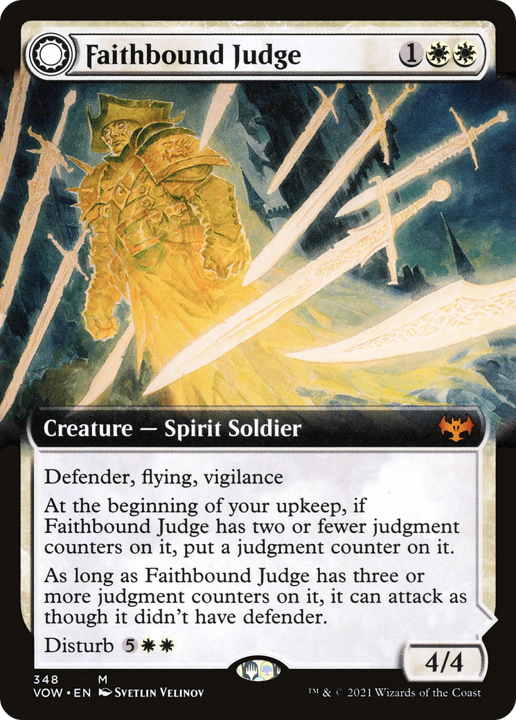Faithbound Judge // Sinner's Judgment (VOW-348) - Innistrad: Crimson Vow: (Extended Art, Double Faced Transform)