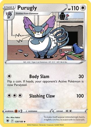 Purugly 128/189 - SWSH10 Astral Radiance Reverse Holofoil