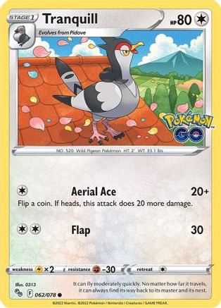 Tranquill 062/078 - Pokemon GO