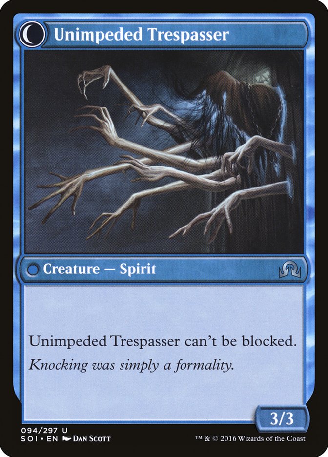 Uninvited Geist // Unimpeded Trespasser (SOI-094) - Shadows over Innistrad: (Double Faced Transform) Foil
