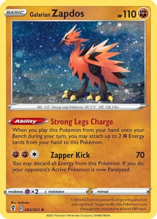 Galarian Zapdos (Cosmos Holo) 082/203 - Miscellaneous Cards & Products