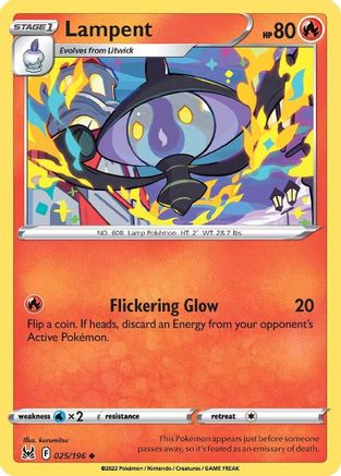 Lampent 025/196 - SWSH11 Lost Origin Reverse Holofoil