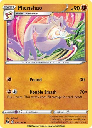 Mienshao 104/196 - SWSH11 Lost Origin Reverse Holofoil