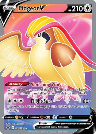 Pidgeot V (Full Art) 188/196 - SWSH11 Lost Origin Holofoil