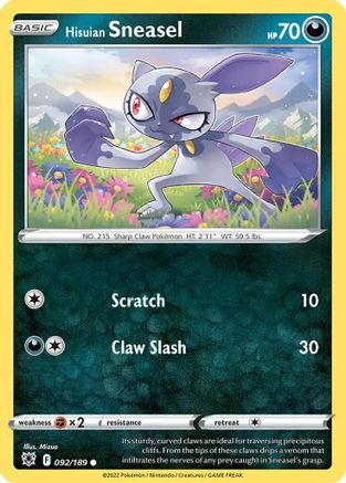 Hisuian Sneasel (Cosmos Holo) 092/189 - Deck Exclusives Holofoil