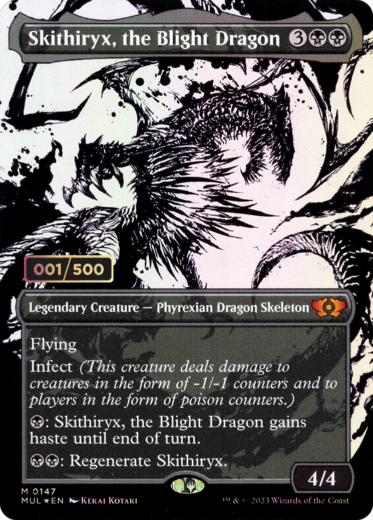 Skithiryx, the Blight Dragon (MUL-147) - Multiverse Legends: (Showcase) (Borderless) Foil