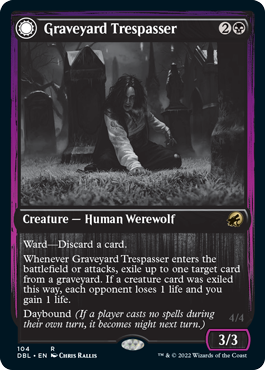 Graveyard Trespasser // Graveyard Glutton (DBL-104) - Innistrad: Double Feature: (Double Faced Transform) Foil