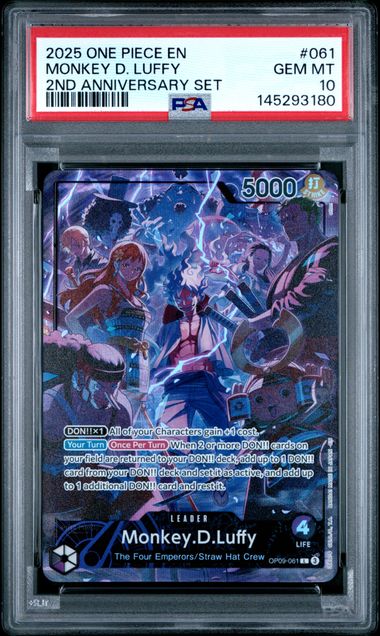 Monkey.D.Luffy 2nd Anniversary Set Promo OP09-061 PSA 10