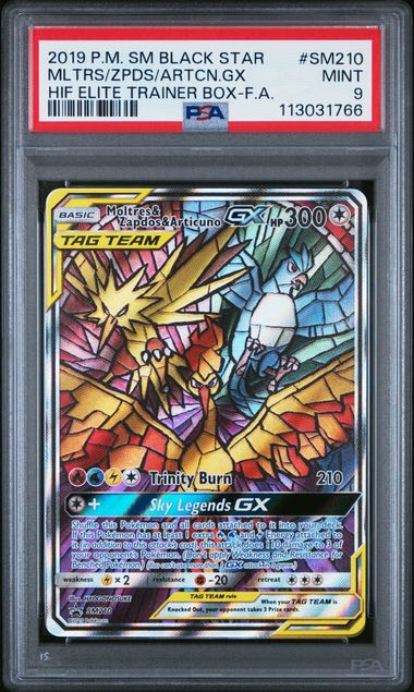 Moltres & Zapdos & Articuno GX Promo SM210 PSA 9