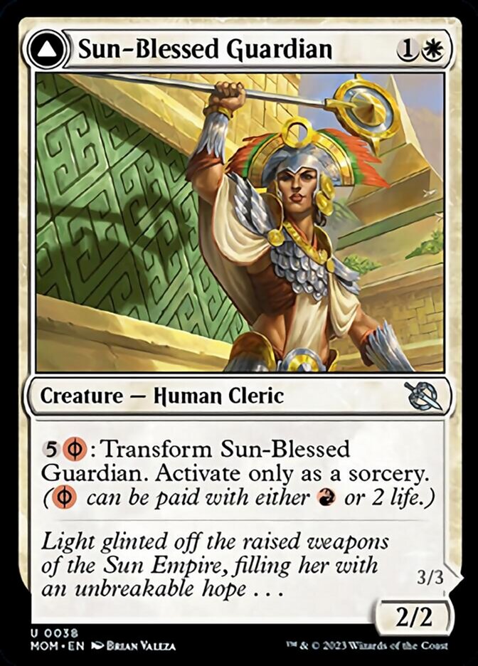 Sun-Blessed Guardian // Furnace-Blessed Conqueror (MOM-038) - March of the Machine Foil