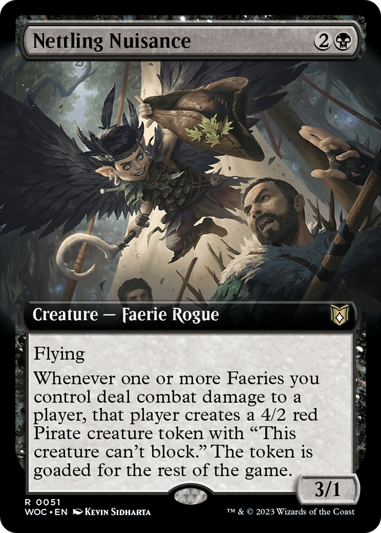 Nettling Nuisance (WOC-051) - Wilds of Eldraine Commander: (Extended Art)