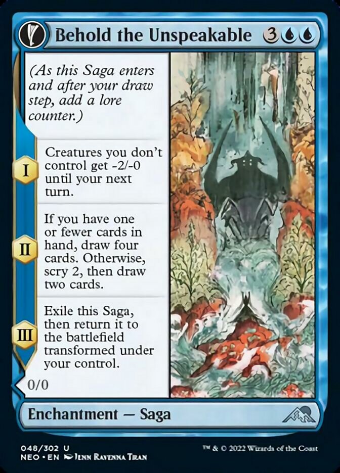 Behold the Unspeakable // Vision of the Unspeakable (NEO-048) - Kamigawa: Neon Dynasty: (fandfc, enchantment) Foil