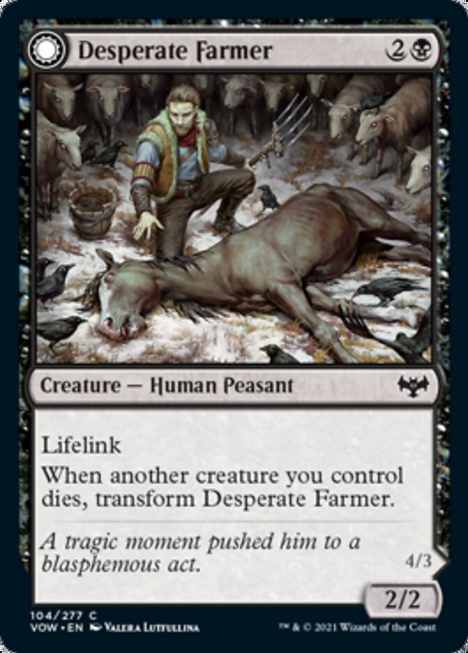 Desperate Farmer // Depraved Harvester (VOW-104) - Innistrad: Crimson Vow: (Double Faced Transform) Foil