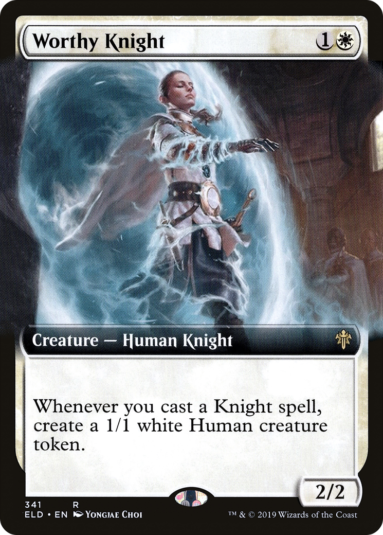 Worthy Knight (ELD-341) - Throne of Eldraine: (Extended Art) Foil