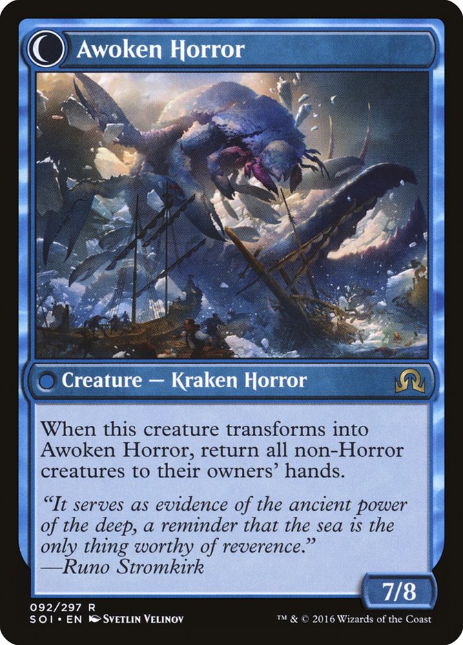 Thing in the Ice // Awoken Horror (SOI-092) - Shadows over Innistrad: (Double Faced Transform) Foil