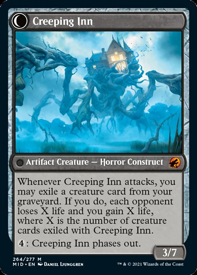 Hostile Hostel // Creeping Inn (MID-264) - Innistrad: Midnight Hunt: (Double Faced Transform) Foil