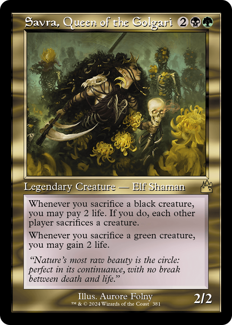 Savra, Queen of the Golgari (RVR-381) - Ravnica Remastered
