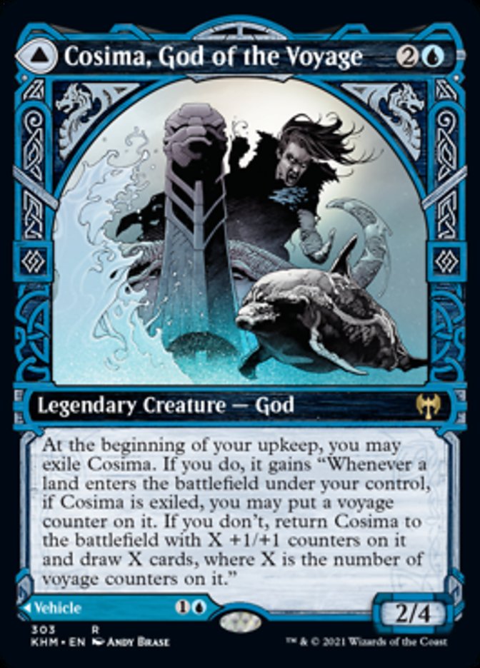 Cosima, God of the Voyage // The Omenkeel (KHM-303) - Kaldheim: (Showcase) Foil