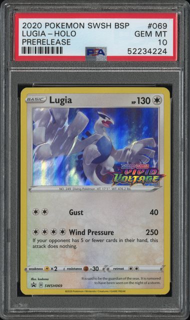 Lugia Vivid Voltage Prerelease SWSH069 PSA 10