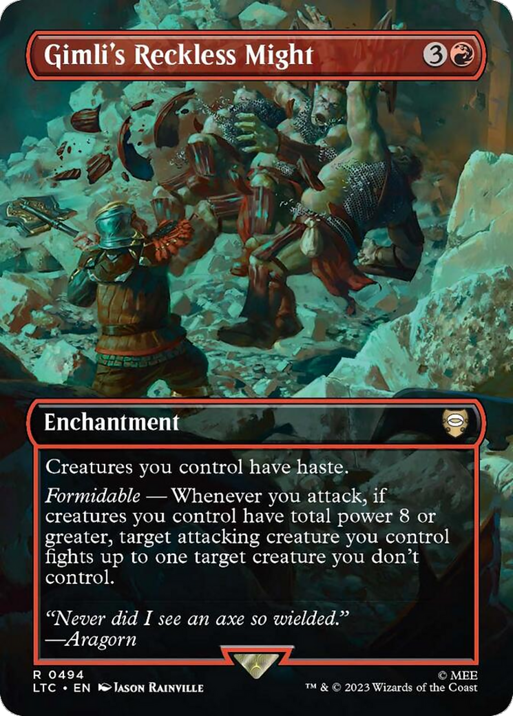 Gimli's Reckless Might (LTC-494) - Tales of Middle-earth Commander (Borderless) Foil