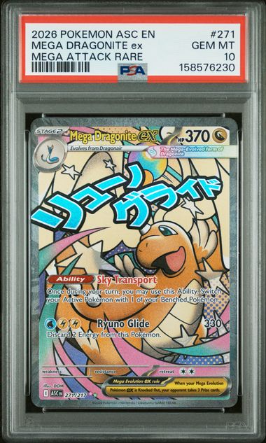Mega Dragonite Mega Attack Rare ME Ascended Heroes 271/217 PSA 10