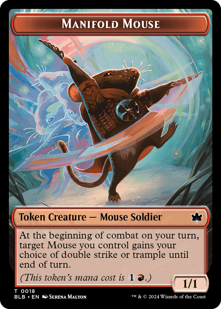 mouse cards mtg Manifold Token [Bloomburrow Tokens] Set Name:War of the Spark - Black Color: ⚪⚫🔴 Mardu (WBR) Bloomburrow (BLB) #22 Illustrated Magic The Gathering Commander