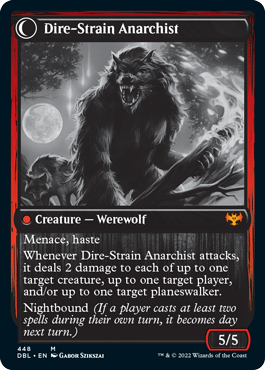 Volatile Arsonist // Dire-Strain Anarchist (DBL-448) - Innistrad: Double Feature: (Double Faced Transform) Foil