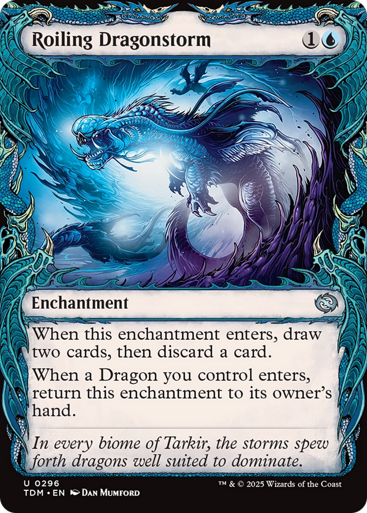 Roiling Dragonstorm (TDM-296) - Tarkir: Dragonstorm: (Showcase, enchantment) Foil