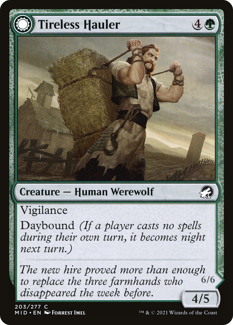 Tireless Hauler // Dire-Strain Brawler (MID-203) - Innistrad: Midnight Hunt: (Double Faced Transform)